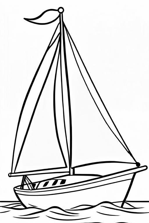 Sailboat Coloring Page 11 for Kids