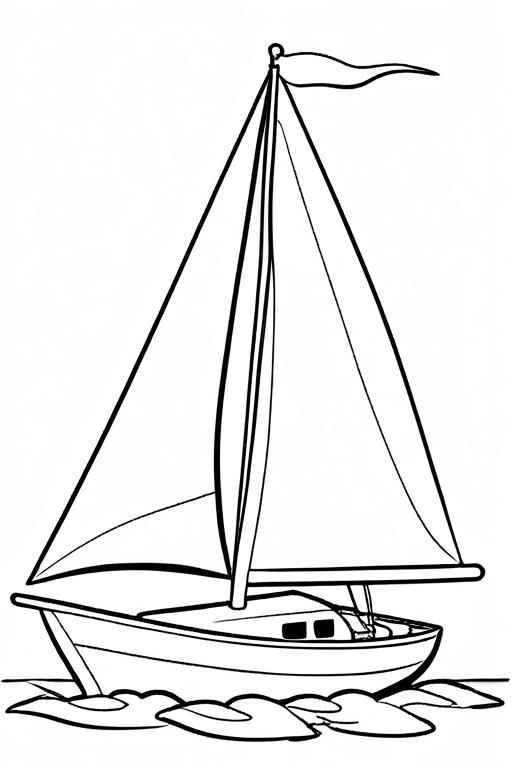 Sailboat Coloring Page 12 for Kids