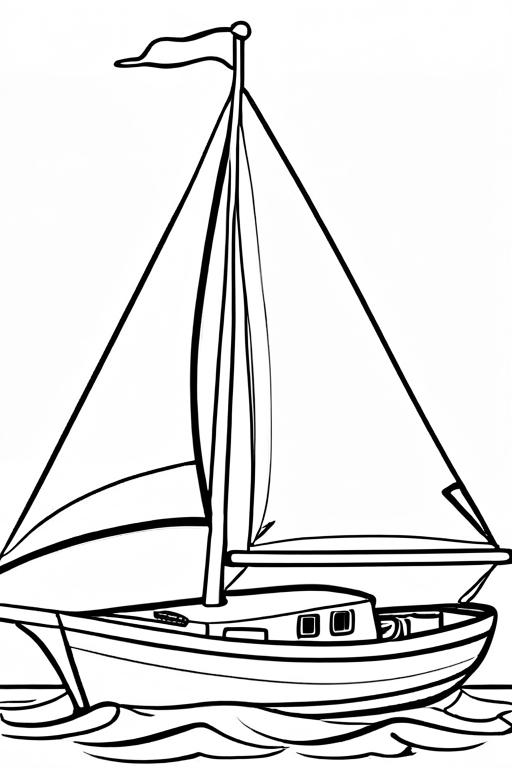 Sailboat Coloring Page 14 for Kids