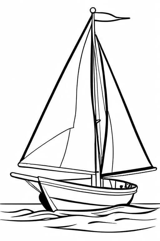 Sailboat Coloring Page 16 for Kids