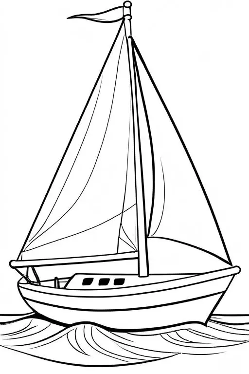 Sailboat Coloring Page 17 for Kids