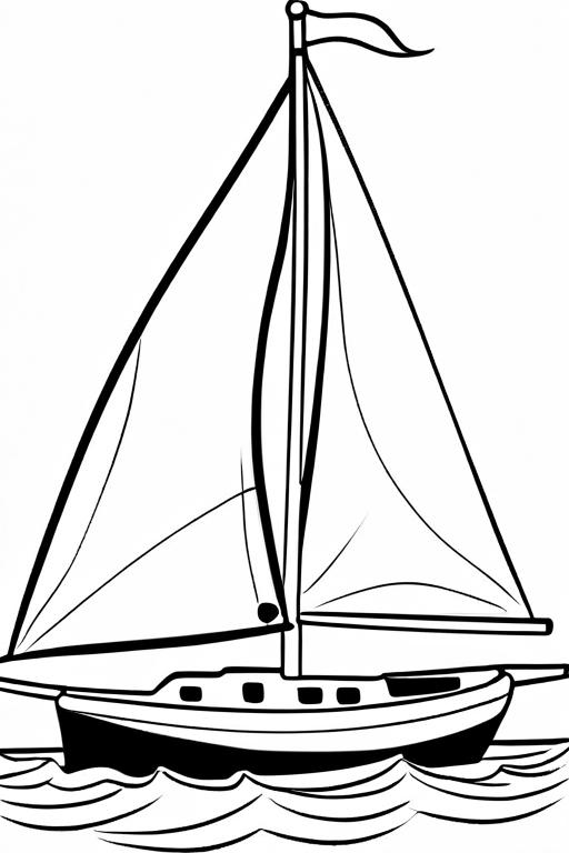 Sailboat Coloring Page 18 for Kids