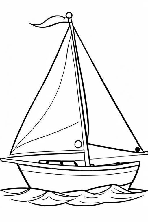 Sailboat Coloring Page 2 for Kids