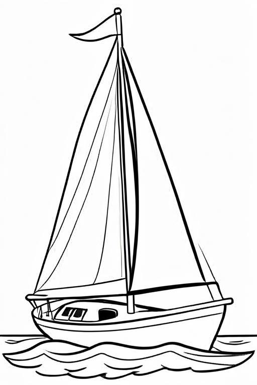 Sailboat Coloring Page 22 for Kids