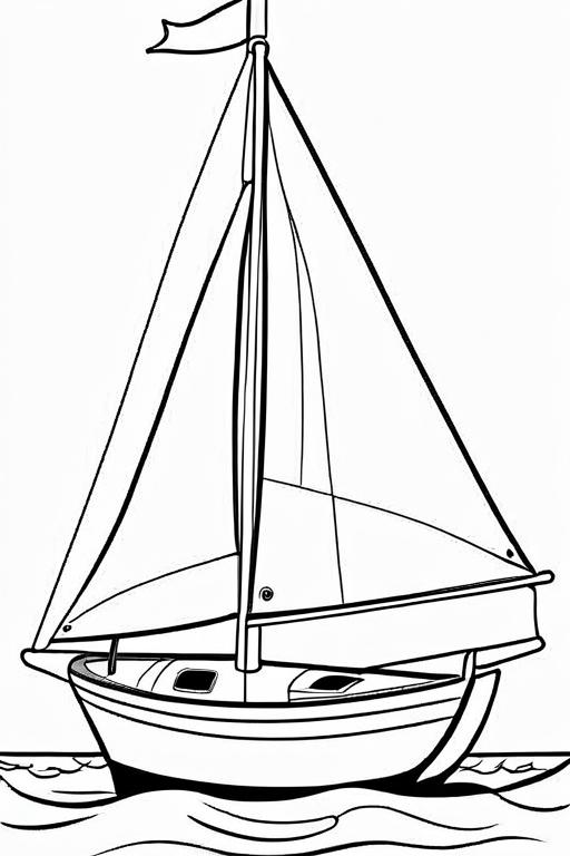 Sailboat Coloring Page 23 for Kids