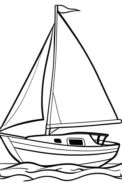 Sailboat Coloring Page 24 for Kids