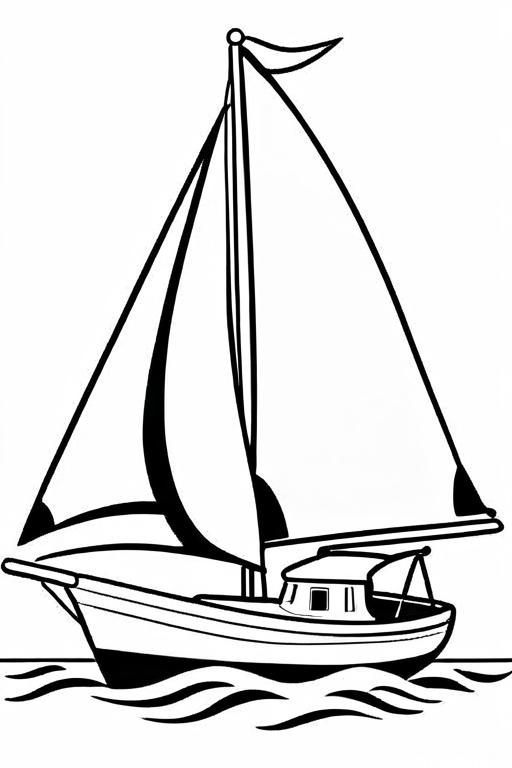 Sailboat Coloring Page 25 for Kids