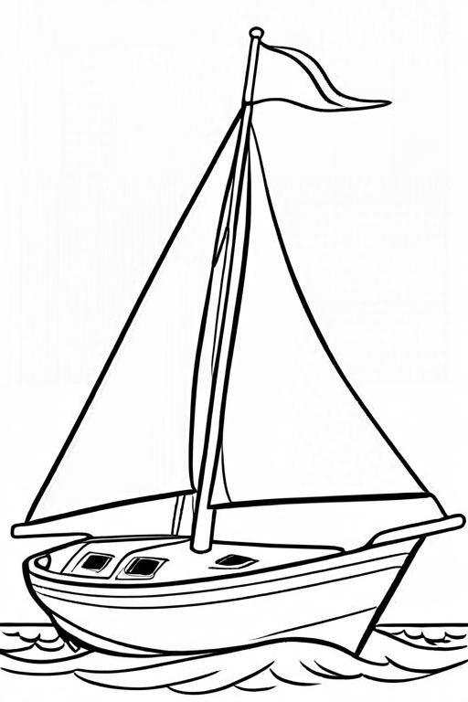 Sailboat Coloring Page 28 for Kids