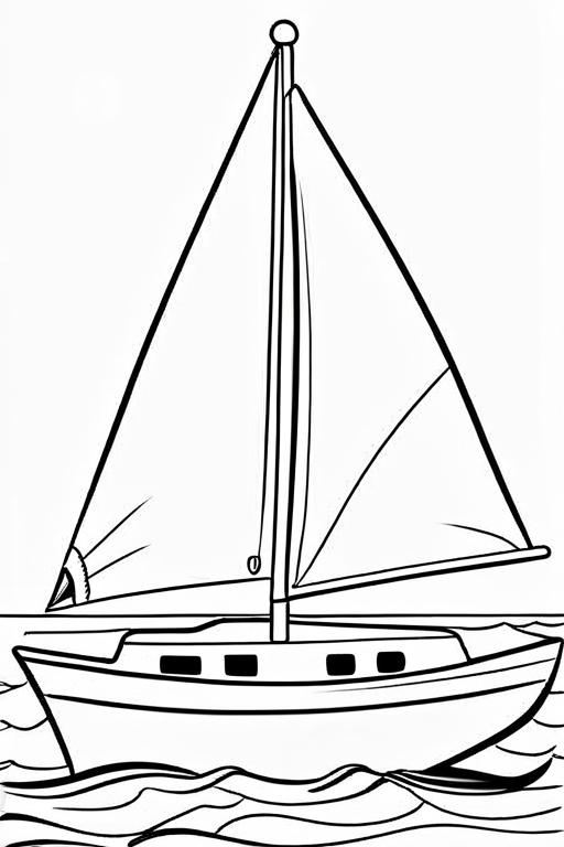 Sailboat Coloring Page 3 for Kids