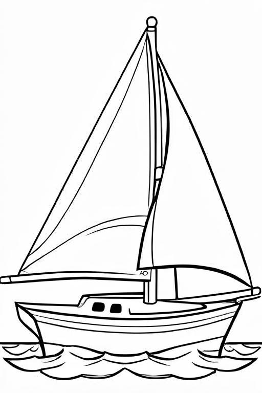 Sailboat Coloring Page 32 for Kids