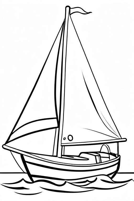 Sailboat Coloring Page 34 for Kids