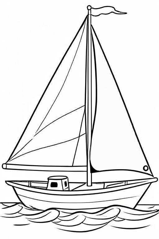 Sailboat Coloring Page 35 for Kids