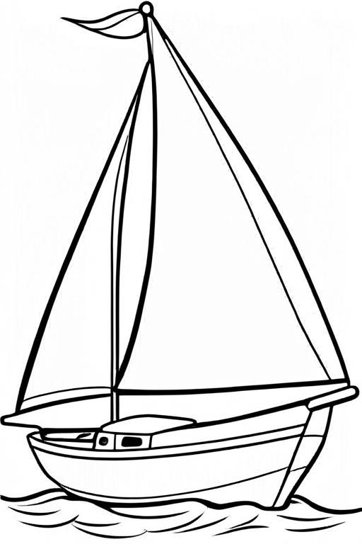 Sailboat Coloring Page 36 for Kids