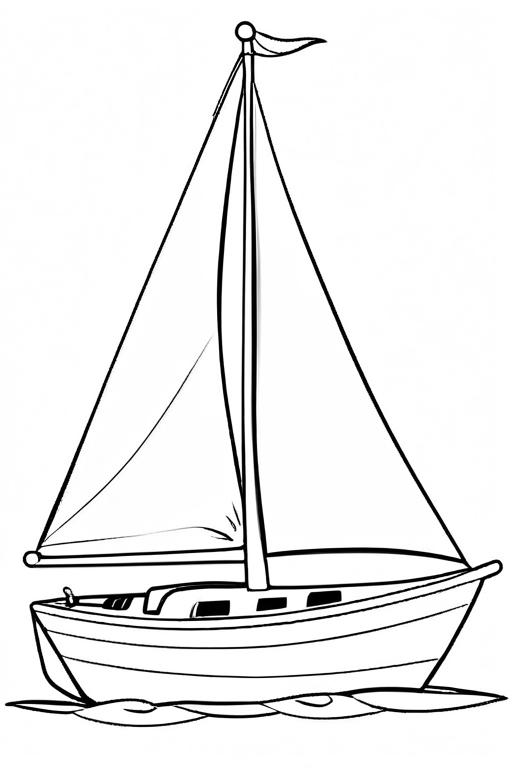 Sailboat Coloring Page 38 for Kids