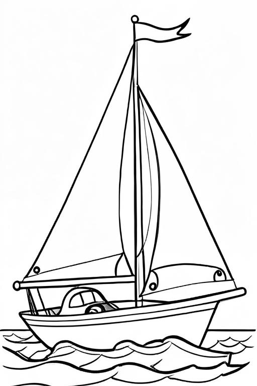 Sailboat Coloring Page 4 for Kids