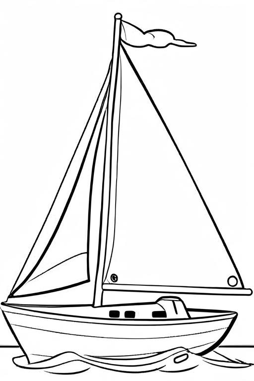 Sailboat Coloring Page 40 for Kids