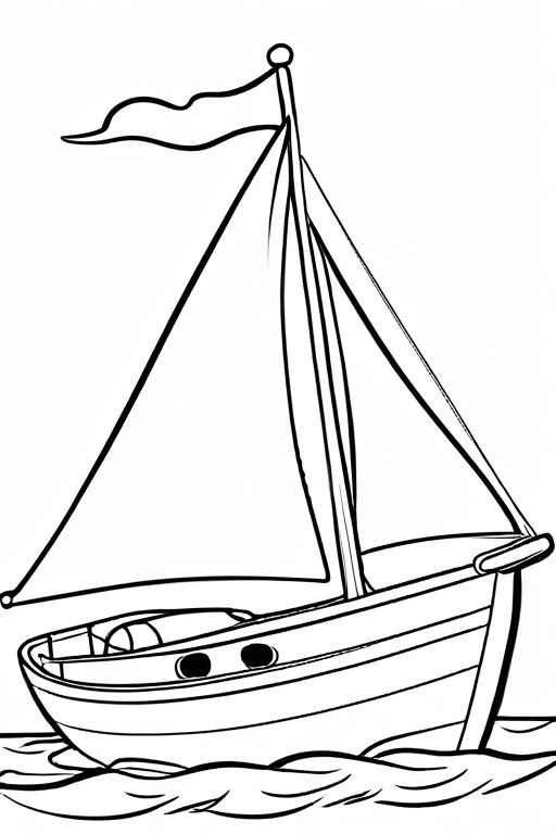 Sailboat Coloring Page 6 for Kids