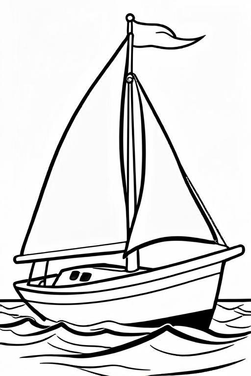 Sailboat Coloring Page 7 for Kids