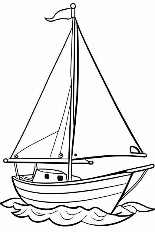 Sailboat Coloring Page 8 for Kids