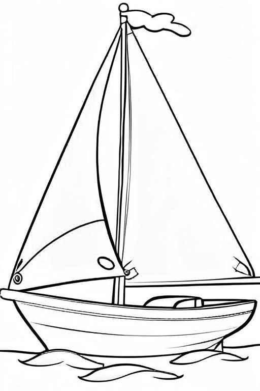 Sailboat Coloring Page 9 for Kids