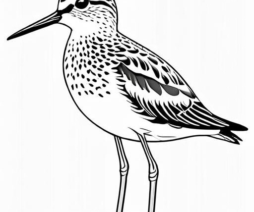 Sandpiper Coloring Page 1 for Kids