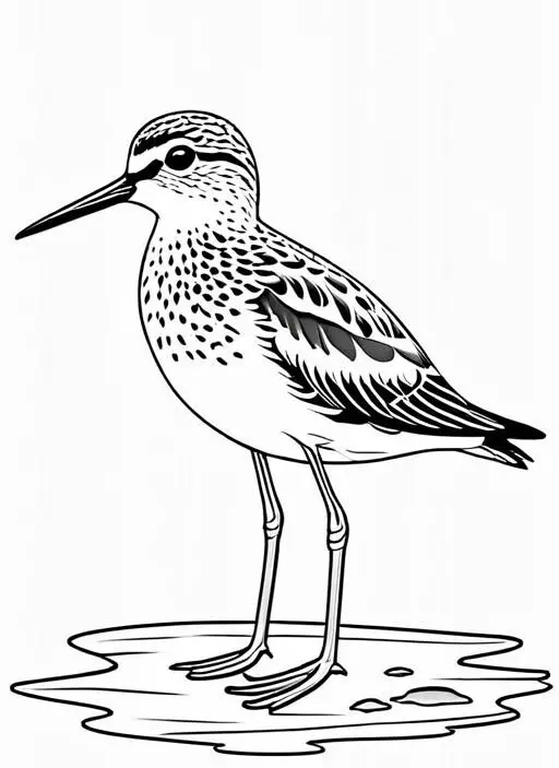 Sandpiper Coloring Page 1 for Kids