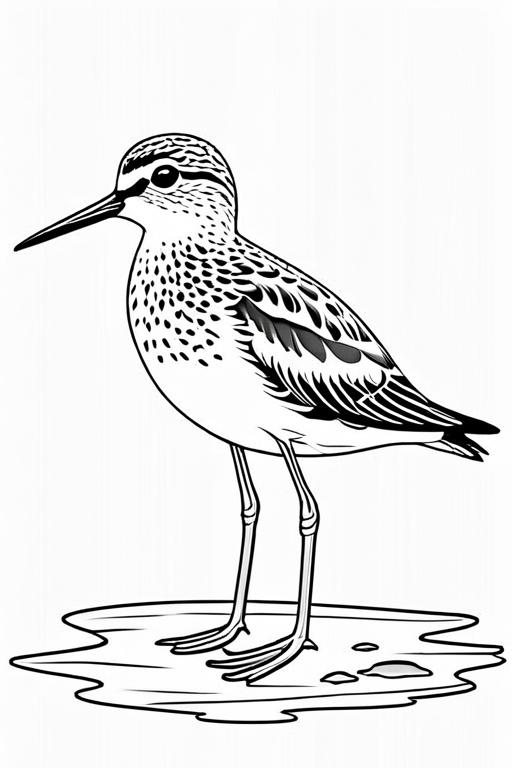 Sandpiper Coloring Page 1 for Kids