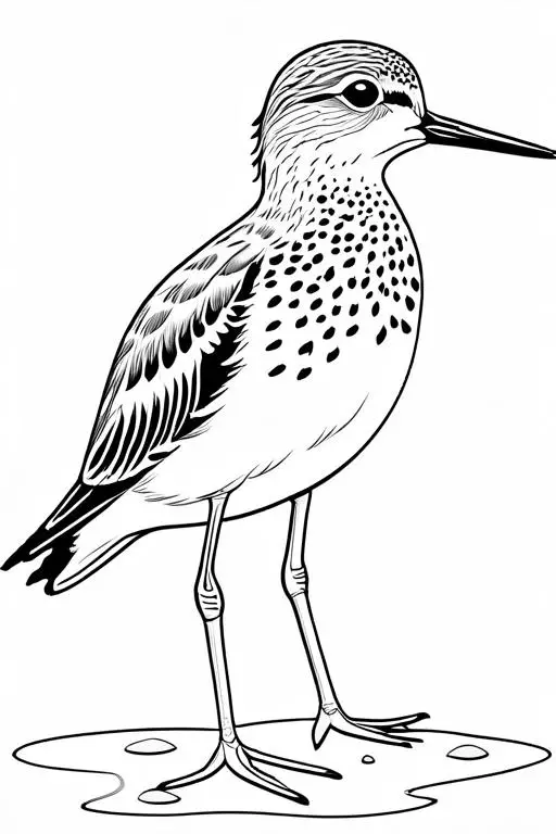 Sandpiper Coloring Page 10 for Kids