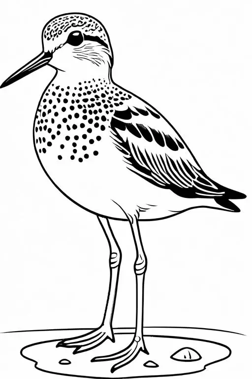 Sandpiper Coloring Page 12 for Kids