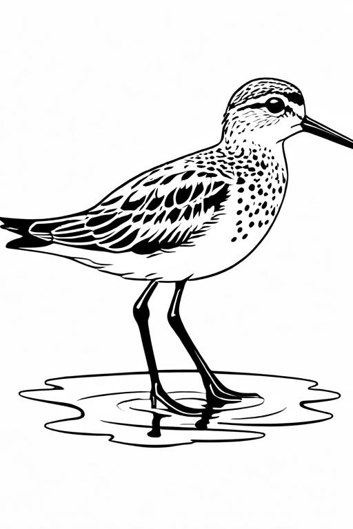 Sandpiper Coloring Page 15 for Kids