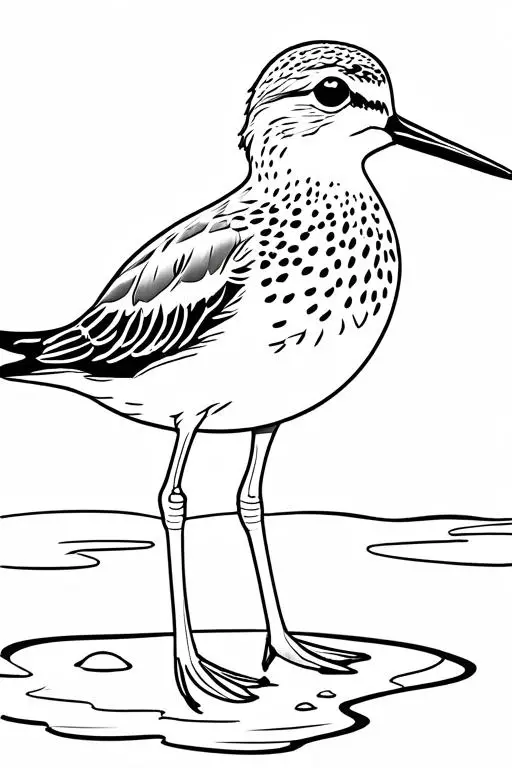 Sandpiper Coloring Page 17 for Kids