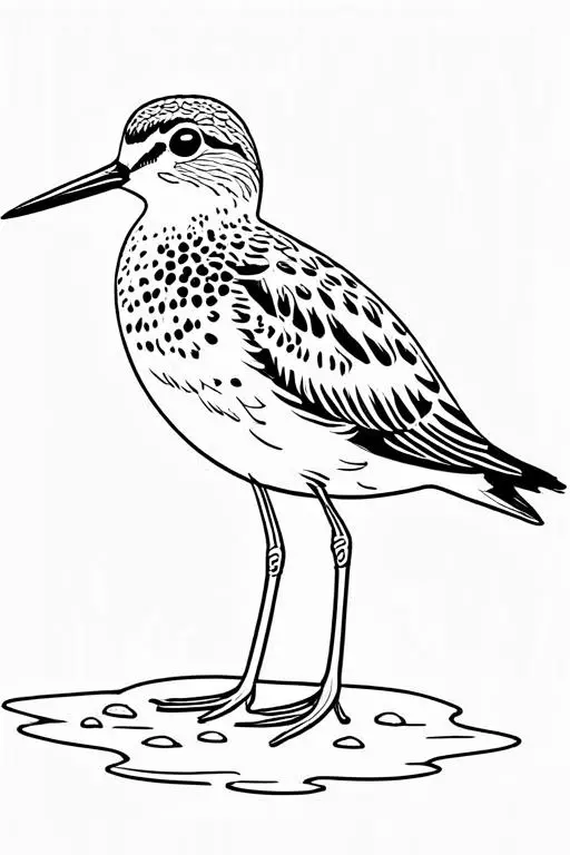 Sandpiper Coloring Page 2 for Kids