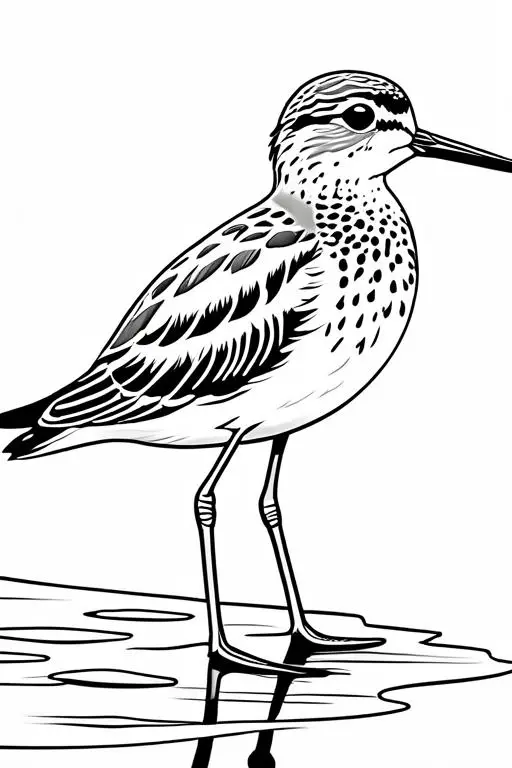 Sandpiper Coloring Page 24 for Kids