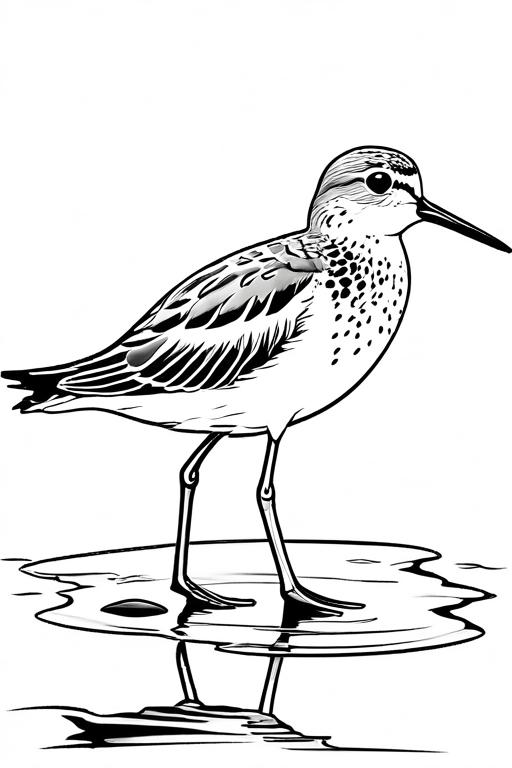 Sandpiper Coloring Page 28 for Kids