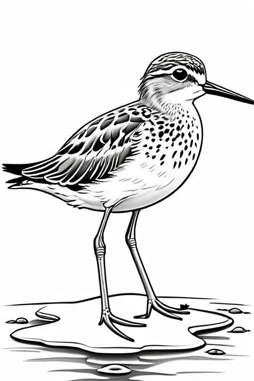 Sandpiper Coloring Page 3 for Kids