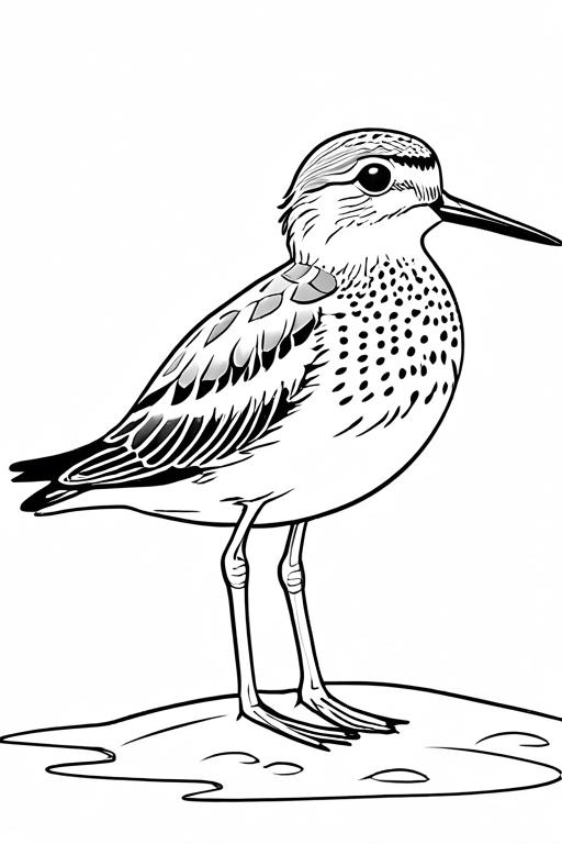 Sandpiper Coloring Page 4 for Kids