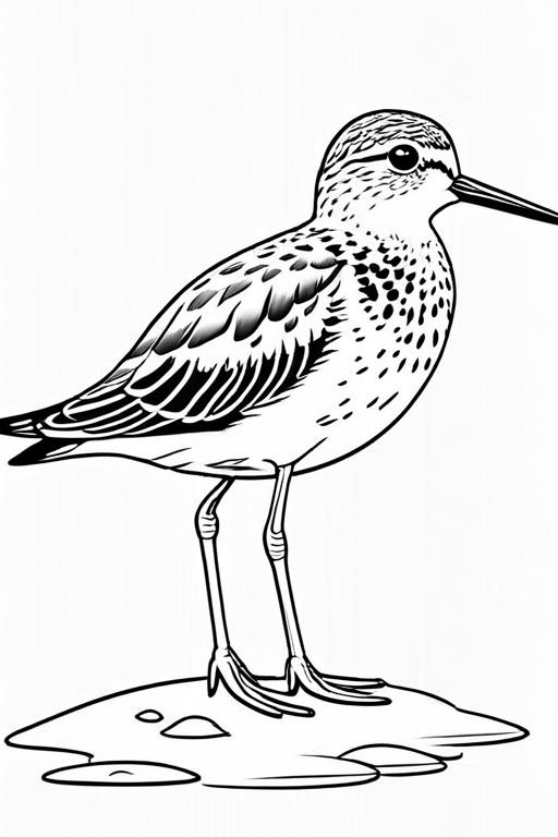 Sandpiper Coloring Page 6 for Kids