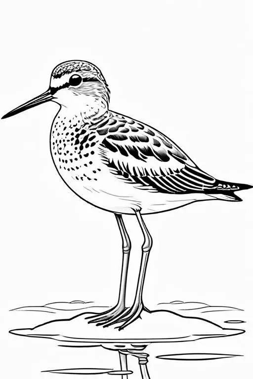 Sandpiper Coloring Page 7 for Kids