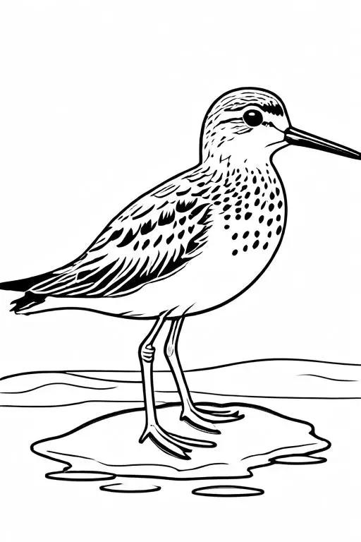 Sandpiper Coloring Page 8 for Kids