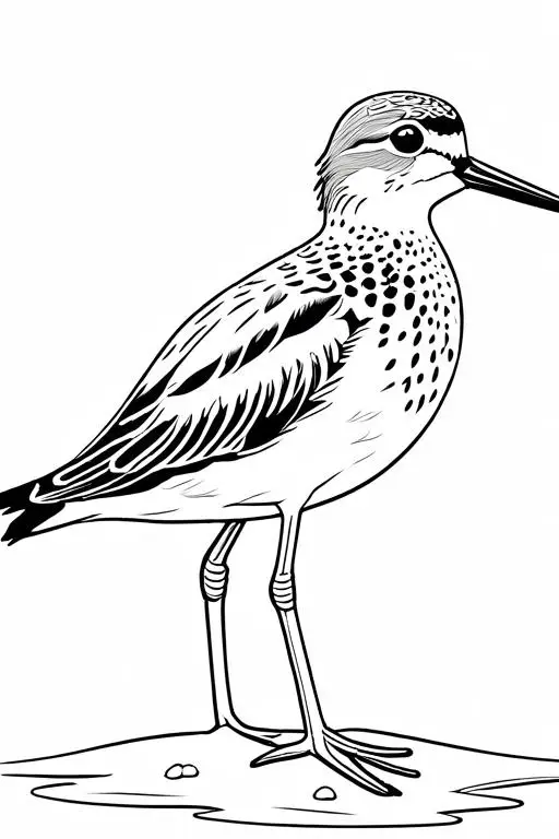 Sandpiper Coloring Page 9 for Kids