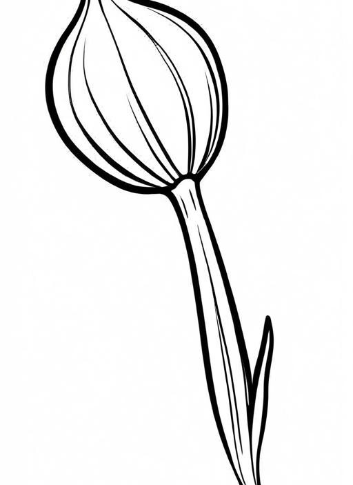 Scallion Coloring Page 1 for Kids