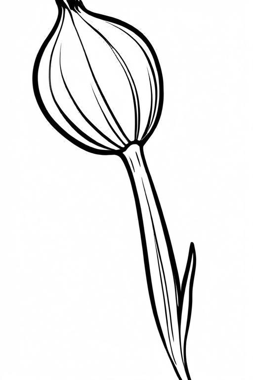 Scallion Coloring Page 1 for Kids