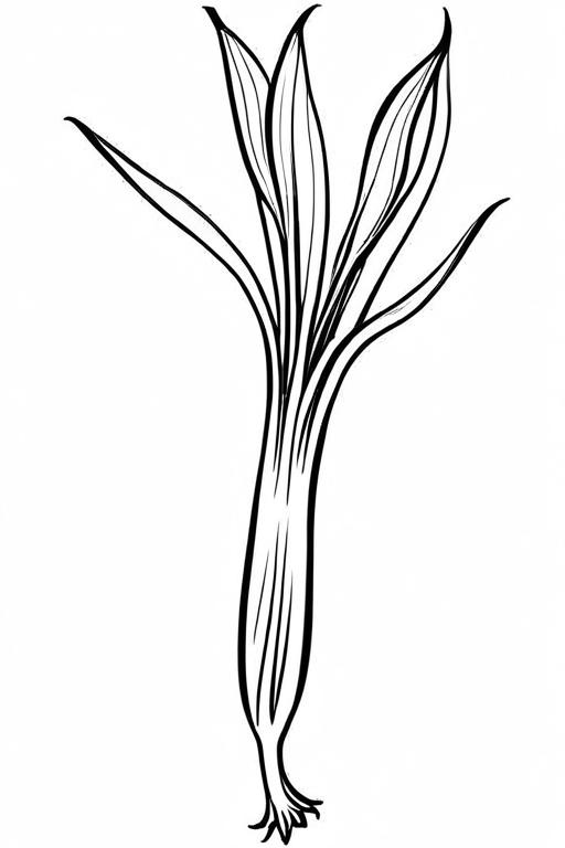 Scallion Coloring Page 12 for Kids