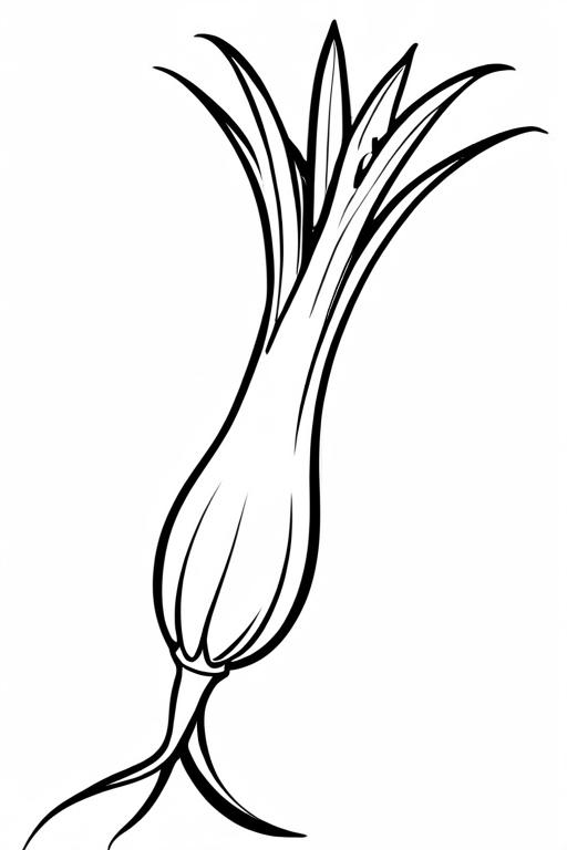 Scallion Coloring Page 15 for Kids