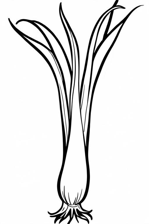 Scallion Coloring Page 2 for Kids