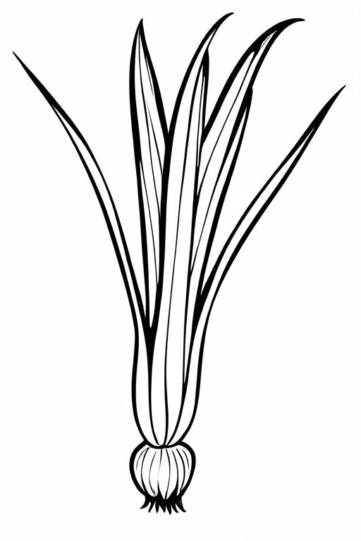 Scallion Coloring Page 34 for Kids