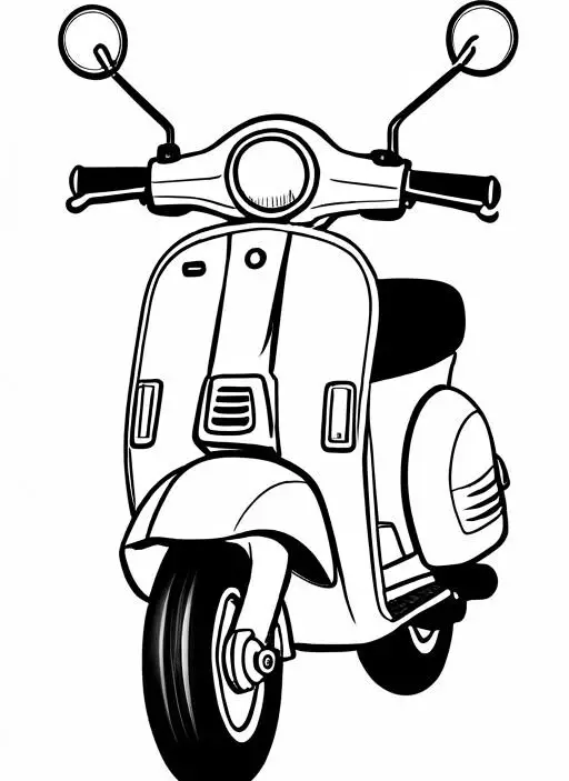 Scooter Coloring Page 1 for Kids