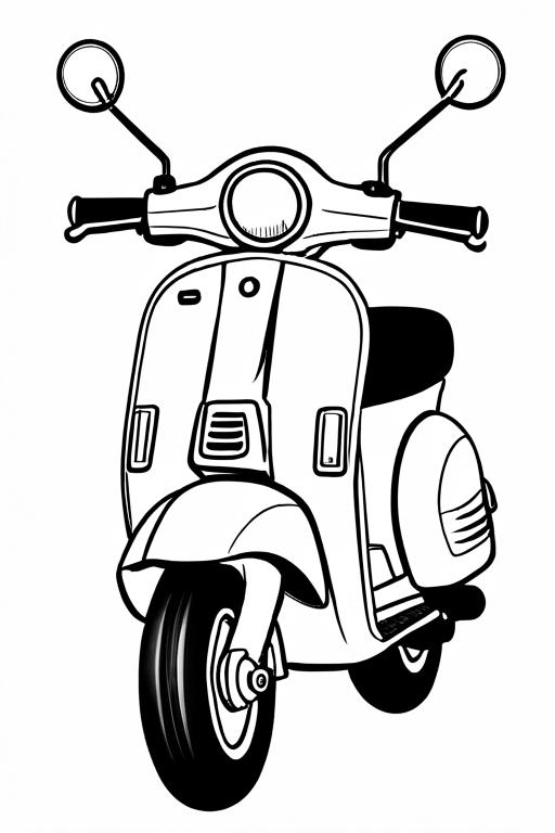 Scooter Coloring Page 1 for Kids