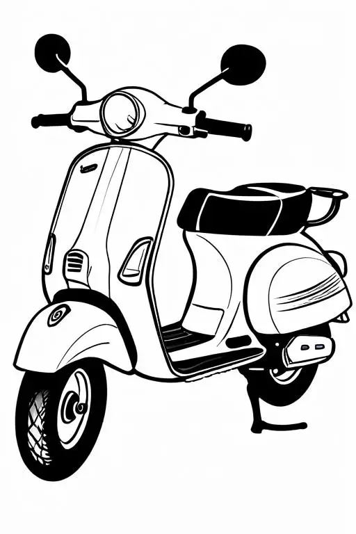 Scooter Coloring Page 10 for Kids