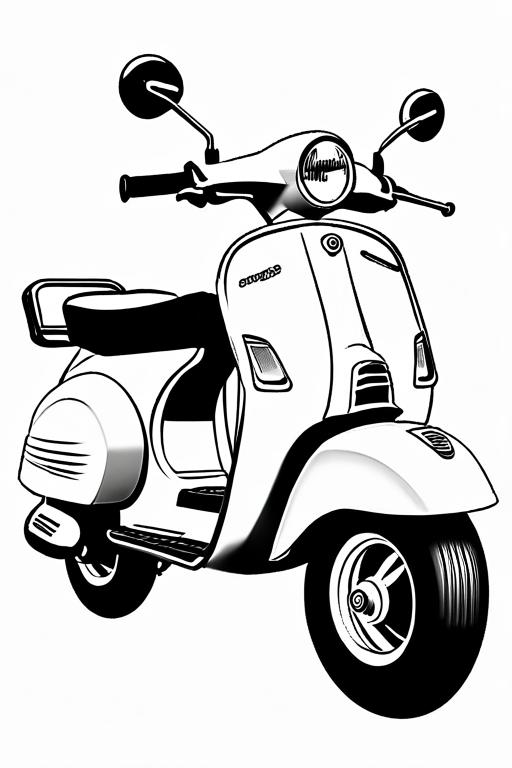 Scooter Coloring Page 11 for Kids